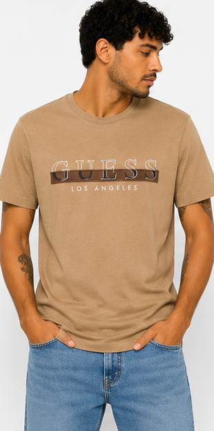 GUESS Tan Men's T-Shirt – Style 020 view 6