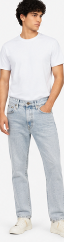 Guess Light Wash Relaxed Jeans — model front