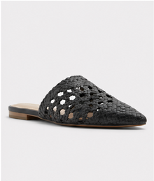 Flat Open-toe Black Mules