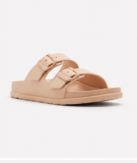 Flat Beige Mules