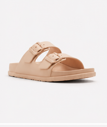 Flat Beige Mules