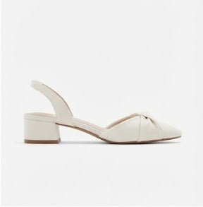 Heeled Closed-toe White Sandals