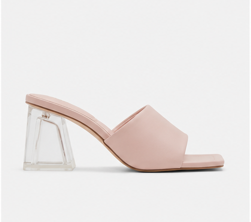 Heeled Pink Mules
