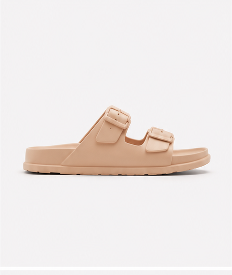 Flat Beige Mules