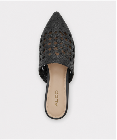 Flat Open-toe Black Mules