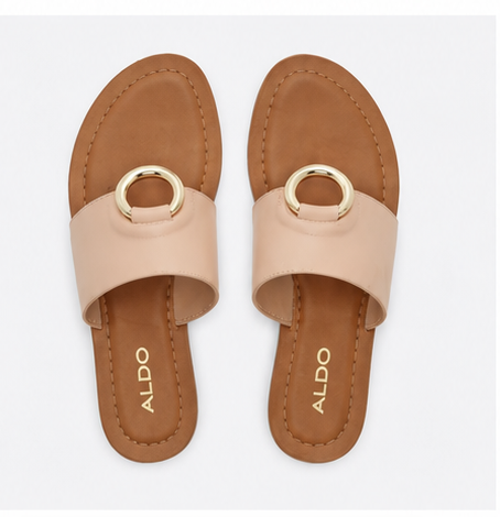 Flat Beige Mules