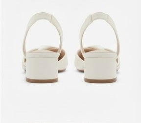 Heeled Closed-toe White Sandals