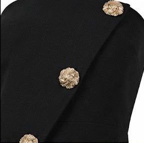 Hobz 5345 Strapless Button Detail Wide Leg Jumpsuit – Black