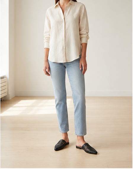 Flat Open-toe Black Mules