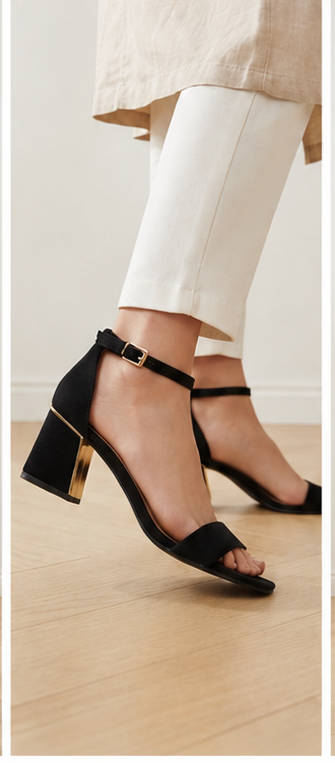 Heeled Black Sandals