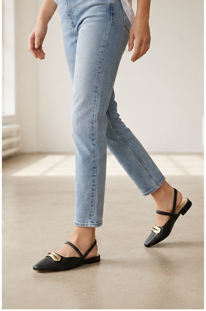Flat Black Sandals