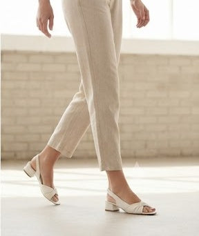 Heeled Closed-toe White Sandals
