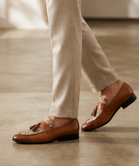 Patterned Camel Boots