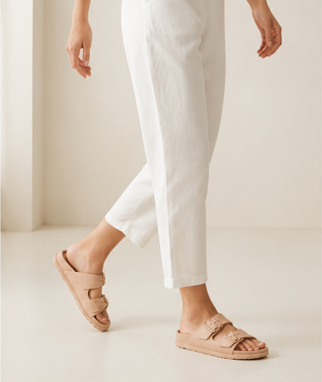 Flat Beige Mules