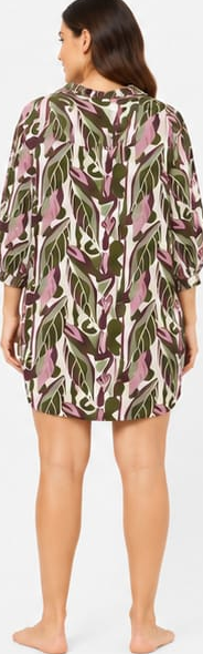 Max Abstract Print Tunic Nightdress — model back
