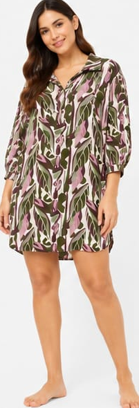 Max Abstract Print Tunic Nightdress — detail 4
