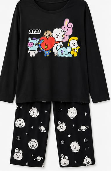 Max Black Cartoon Print Pajama Set — detail 1