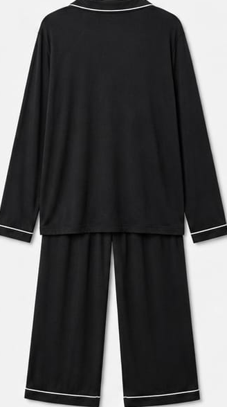 Max Black Piped Long-Sleeve Pajama Set — detail 3