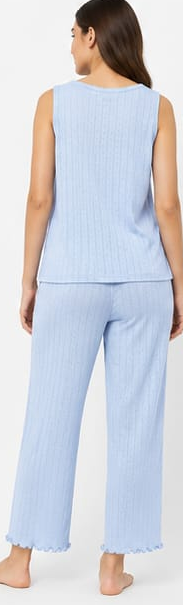 Max Blue Sleeveless Lounge Set — model back