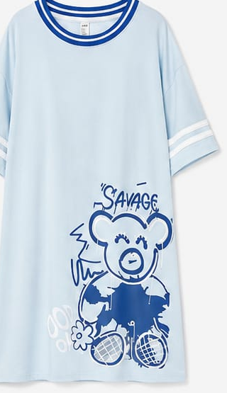 Max Blue Teddy Print Nightshirt — detail 1