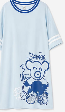 Max Blue Teddy Print Nightshirt — detail 1