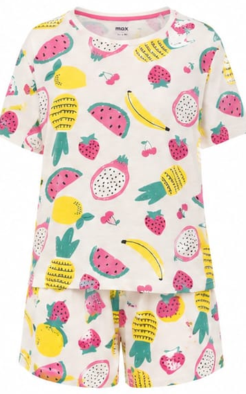 Max Fruit Print Shorts Pajama Set — detail 1