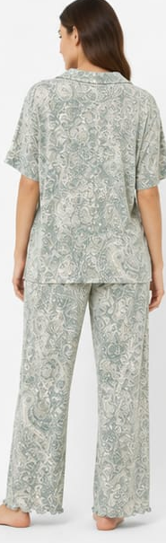 Max Grey Paisley Pajama Set — model back