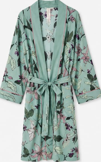 Max Mint Floral Satin Robe — detail 1