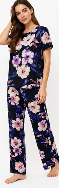 Max Navy Floral Pajama Set — detail 4