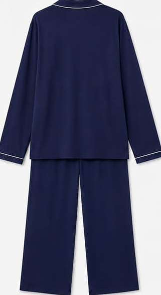 Max Navy Piped Long-Sleeve Pajama Set — detail 3