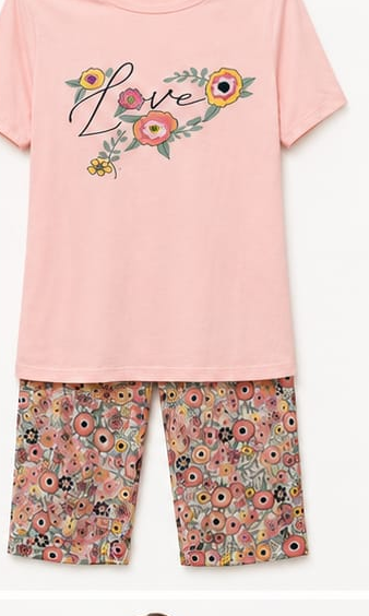 Max Pink Floral Capri Pajama Set — detail 1