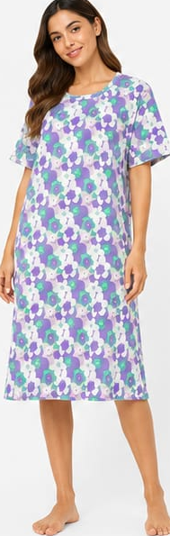 Max Purple & Green Floral Nightdress — detail 4