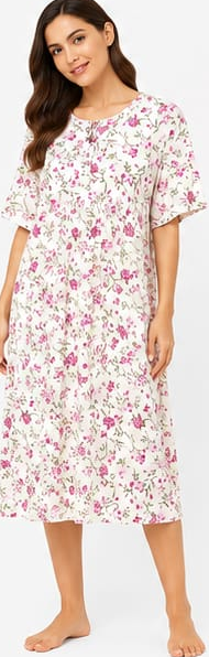 Max White Pink Floral Nightdress — detail 4