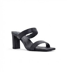 Heeled Black Mules