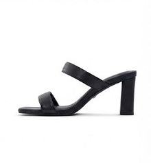 Heeled Black Mules