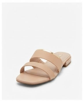 Glossy Beige Mules
