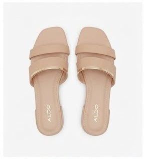 Glossy Beige Mules