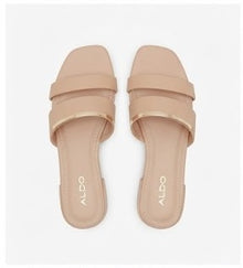 Glossy Beige Mules