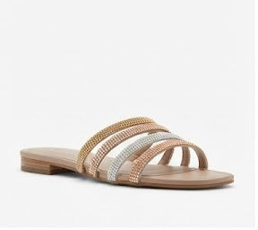 Flat Quilted Beige Mules