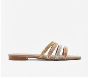 Flat Quilted Beige Mules