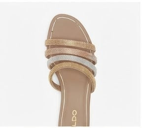 Flat Quilted Beige Mules