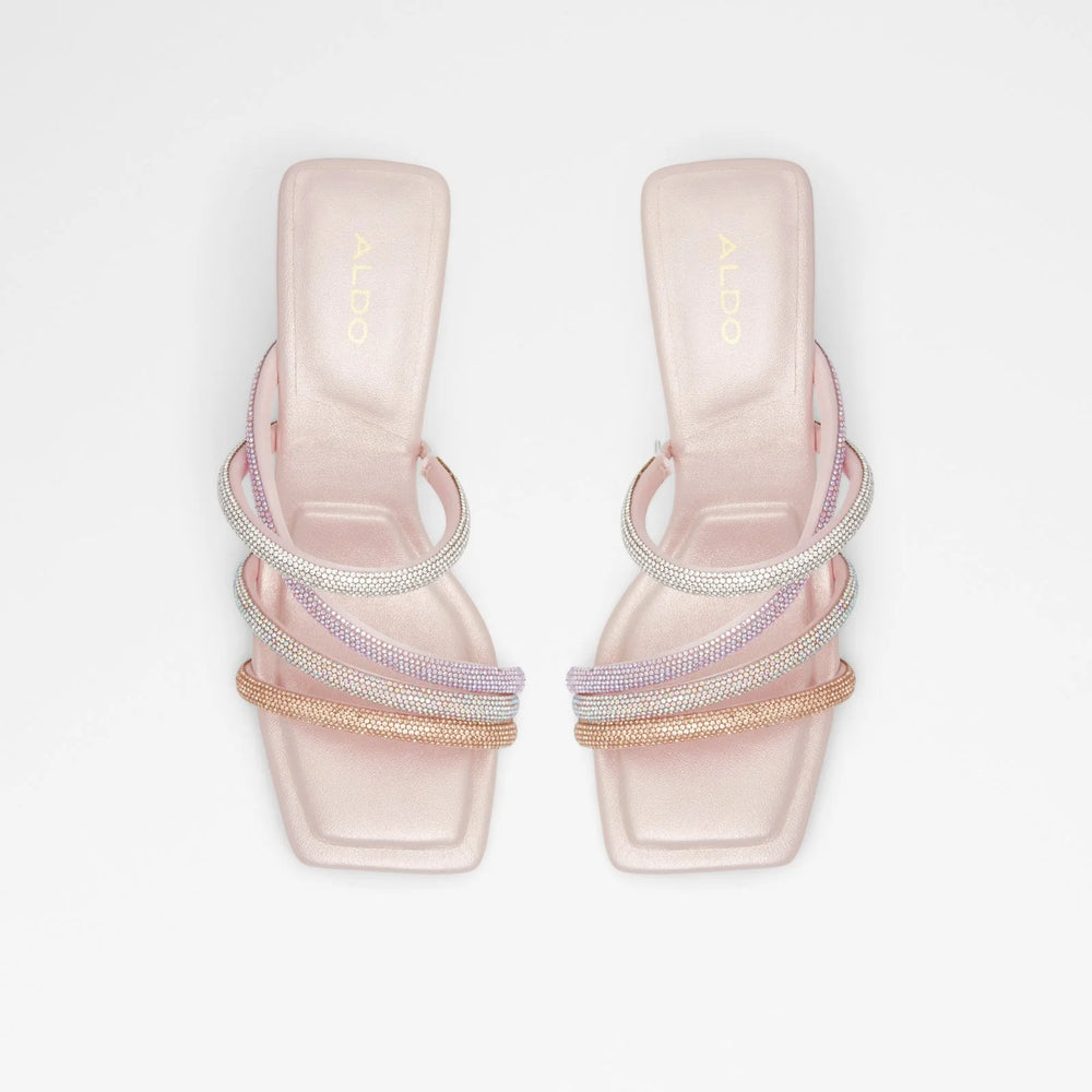 Heeled Stretch-fit Pink Mules