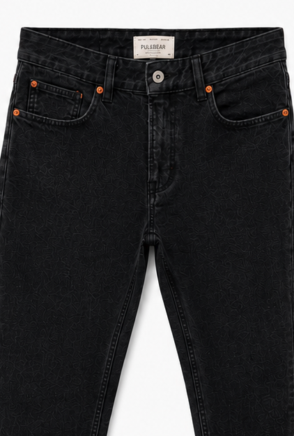 Pull&Bear Black Straight-Leg Jeans — detail 4