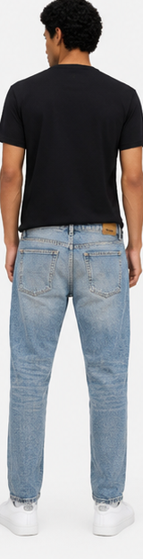 Pull&Bear Mid Wash Straight-Leg Jeans — model back