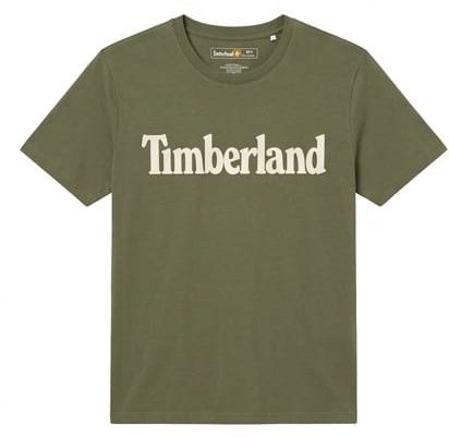 Timberland Men's Heritage Logo T-Shirt – White Olive Green
