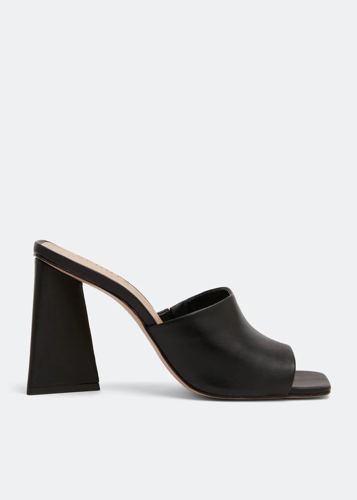 Heeled Black Mules