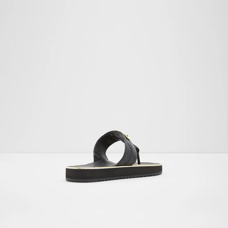 Toe-post Black Mules