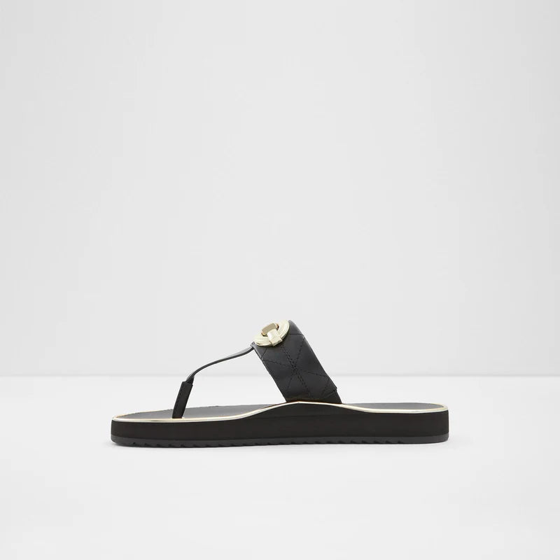 Toe-post Black Mules
