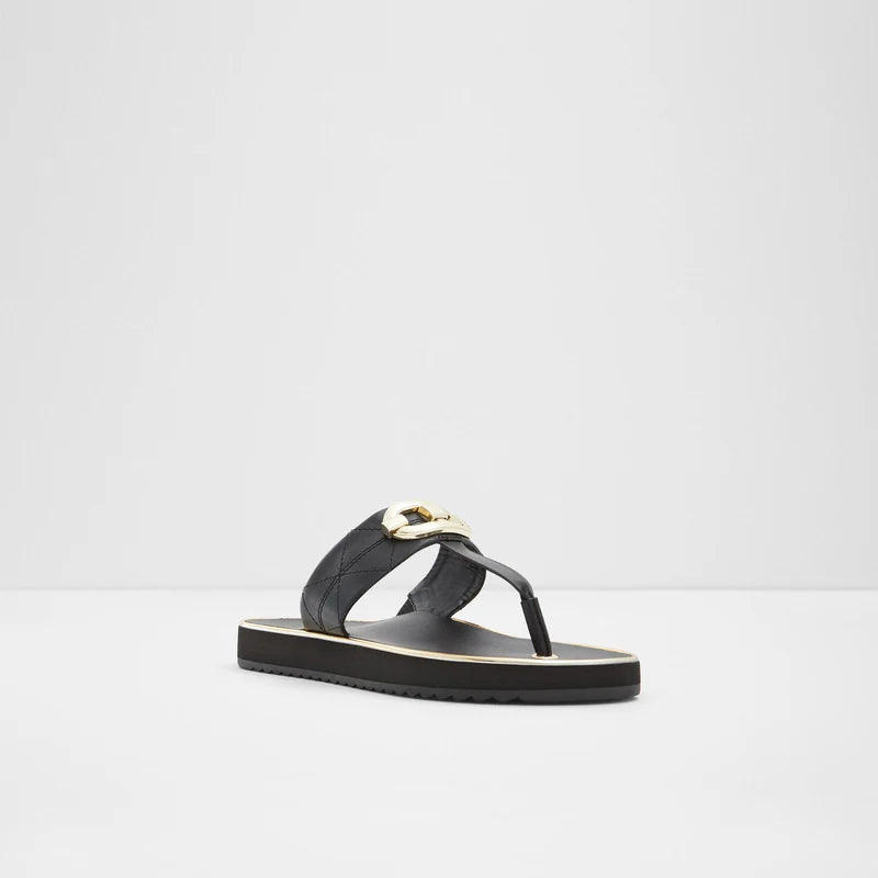 Toe-post Black Mules