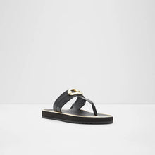 Toe-post Black Mules